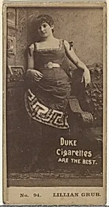 Card Number 94, Lillian Grubb, from the Actors and Actresses series (N145-6) issued by Duke Sons & Co. to promote Duke Cigarettes by W. Duke, Sons & Co.