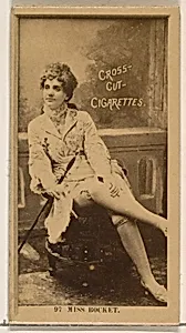 Card Number 97, Miss Bocket, from the Actors and Actresses series (N145-2) issued by Duke Sons & Co. to promote Cross Cut Cigarettes by W. Duke, Sons & Co.