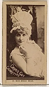 Card Number 98, Miss Dille Dean, from the Actors and Actresses series (N145-2) issued by Duke Sons & Co. to promote Cross Cut Cigarettes by W. Duke, Sons & Co.