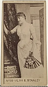 Card Number 99, Alma S. Stanley, from the Actors and Actresses series (N145-4) issued by Duke Sons & Co. to promote Cameo Cigarettes by W. Duke, Sons & Co.