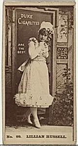 Card Number 99, Lillian Russell, from the Actors and Actresses series (N145-6) issued by Duke Sons & Co. to promote Duke Cigarettes by W. Duke, Sons & Co.