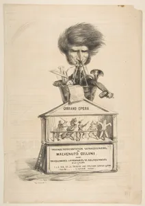 Caricature of Berlioz, from La Caricature Provisoire, no. 1