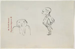 Caricature of Two Men (one of them possibly Edward Burne-Jones)