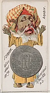 Caricatured Arabian, 1 Dirhem, from the series Coins of All Nations (N72, variation 1) for Duke brand cigarettes by W. Duke, Sons & Co.