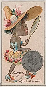 Caricatured figure from the Sandwich Islands, 1 Keneta, from the series Coins of All Nations (N72, variation 2) for Duke brand cigarettes by W. Duke, Sons & Co.