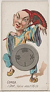 Caricatured Korean, 1 Shot, from the series Coins of All Nations (N72, variation 2) for Duke brand cigarettes by W. Duke, Sons & Co.
