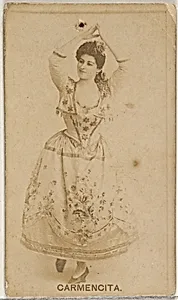 Carmencita, from the Actors and Actresses series (N45, Type 8) for Virginia Brights Cigarettes by Allen & Ginter