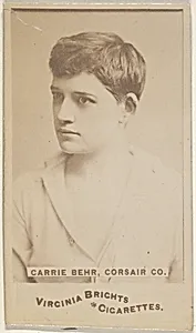 Carrie Behr, Corsair Co., from the Actors and Actresses series (N45, Type 6) for Virginia Brights Cigarettes by Allen & Ginter