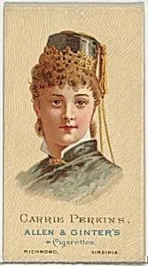 Carrie Perkins, from World's Beauties, Series 2 (N27) for Allen & Ginter Cigarettes by Allen & Ginter|Lindner, Eddy & Claus