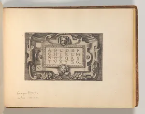 Cartouche with an Alphabet, in: Targhe ed altri ornati di varie e capricciose invenzioni (Cartouches and other ornaments of various and capricious invention, page 41)