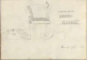 Carved Panel and Ornament (Smaller Italian Sketchbook, leaf 9 recto)