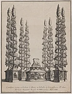Catafalque for Marchese Bartolomeo Ruspoli, S. Maria in Vallicella, Rome, September 21, 1681 by Giovanni Giacomo De Rossi|Johannes Collin|Giovanni Battista Contini