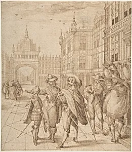 Cavaliers in a City Square