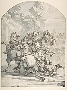 Cavalry Engagement by Francesco Monti ("Il Brescianino delle Battaglie")