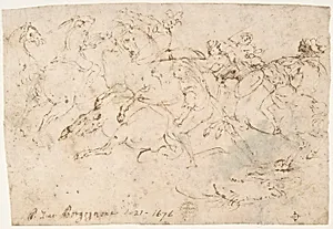 Cavalry Engagement (recto); Concert of Angels (verso) by Francesco Allegrini