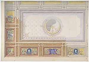 Ceiling Design for Bedroom of Duchesse de Newcastle, Hôtel of Madame Hope by Jules-Edmond-Charles Lachaise|Eugène-Pierre Gourdet