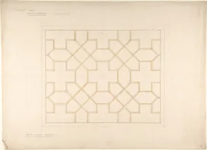 Ceiling design for the Library, Stuffynwood Hall, Derbyshire