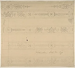 Ceiling Design for the "Salle des Cerfs", Fontainebleau by Jules-Edmond-Charles Lachaise|Eugène-Pierre Gourdet