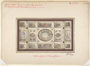 Ceiling of Dining Room, Spencer House, St. James Palace, London, about 1870