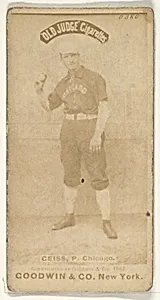 Ceiss, Pitcher, Chicago, from the Old Judge series (N172) for Old Judge Cigarettes by Goodwin & Company