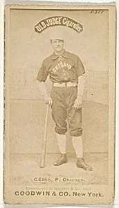 Ceiss, Pitcher, Chicago, from the Old Judge series (N172) for Old Judge Cigarettes by Goodwin & Company