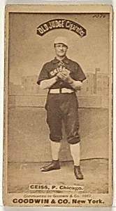 Ceiss, Pitcher, Chicago, from the Old Judge series (N172) for Old Judge Cigarettes by Goodwin & Company