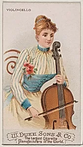 Cello, from the Musical Instruments series (N82) for Duke brand cigarettes by W. Duke, Sons & Co.|Schumacher & Ettlinger
