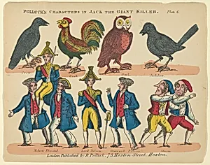 Characters, from Jack and the Giant Killer, Plate 6 for a Toy Theater by Benjamin Pollock