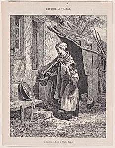 Charity in the Village, from "Le Magasin Pittoresque"