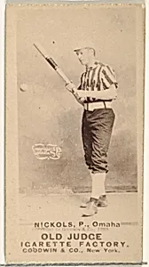 Charles Augustus "Kid" Nichols, Pitcher, Omaha Omahogs/ Lambs, from the Old Judge series (N172) for Old Judge Cigarettes by Goodwin & Company