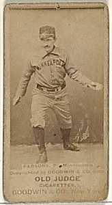 Charles James "Charlie" Parsons, Pitcher, Minneapolis, from the Old Judge series (N172) for Old Judge Cigarettes by Goodwin & Company
