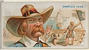 Charles Vane, Defying the Governor, from the Pirates of the Spanish Main series (N19) for Allen & Ginter Cigarettes by George S. Harris & Sons|Allen & Ginter