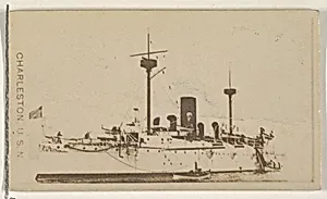 Charleston, U.S.N., from the Famous Ships series (N50) for Virginia Brights Cigarettes by Allen & Ginter
