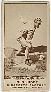 Charlie Sprague, Pitcher, Cleveland, from the Old Judge series (N172) for Old Judge Cigarettes by Goodwin & Company