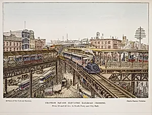 Chatham Square Elevated Railroad Crossing by Charles Magnus & Company