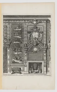 Chimney-Piece with Various Porcelain Vases, from Nouvelles Cheminées Faittes en Plusieur en Droits de la Hollande et Autres Prouinces, part of Œuvres du Sr. D. Marot