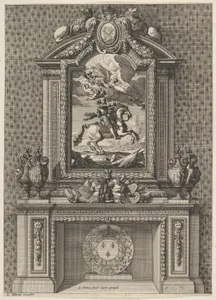 Chimney with a Painting of Louis XIV over the Mantle, from 'Grandes Cheminée'