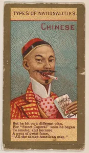 Chinese, from Types of Nationalities (N240) issued by Kinney Bros.