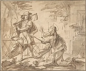 Christ and Mary Magdalen in the Garden by Anonymous, Italian, Roman-Bolognese, 17th century
