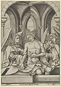 Christ as the Man of Sorrows Between Two Angels