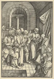 Christ before Annas, from Speculum passionis domini nostri Ihesu Christi