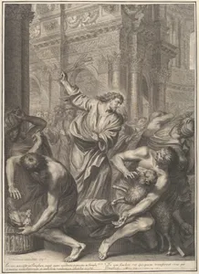 Christ Driving the Merchants from the Temple, from The Passion of Christ, plate 3