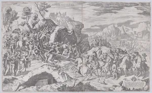 Christ falling on the road to Calvary, from two plates