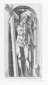 Christ Holding a Cross in a Niche