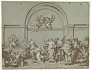 Christ in the House of Martha and Mary (Luke 10:38-42) by Paolo Gerolamo Piola