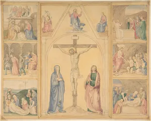 Christ on the Cross with Six Scenes from the Life of Christ