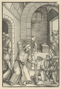 Christ Purifying the Temple, from Speculum passionis domini nostri Ihesu Christi