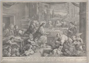 Christ turning wine into water at the wedding at Cana