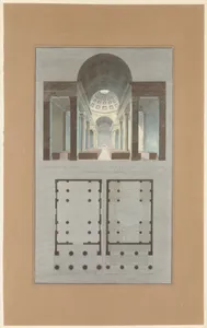 Church of the French Protestants (Eglise Français du Saint Esprit), New York (section and plan)