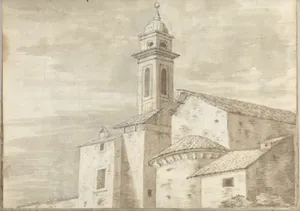 Church with a Tiled Roof and Tower (Smaller Italian Sketchbook, leaf 36 recto)